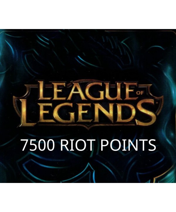 League of Legends 7500 RP Prepaid Card ID Key 